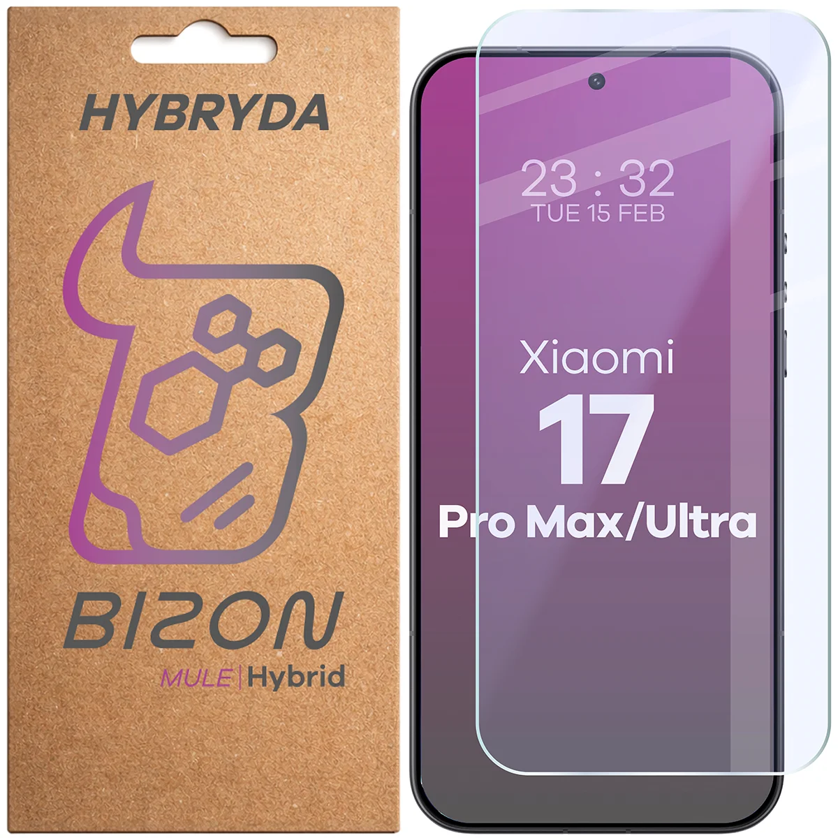 Szkło hybrydowe na ekran Bizon Hybrid Mule do Xiaomi 17 Ultra / 17 Pro Max